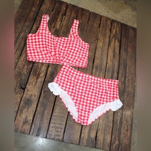 Red & White Gingham Bikini Set ❤️🤍